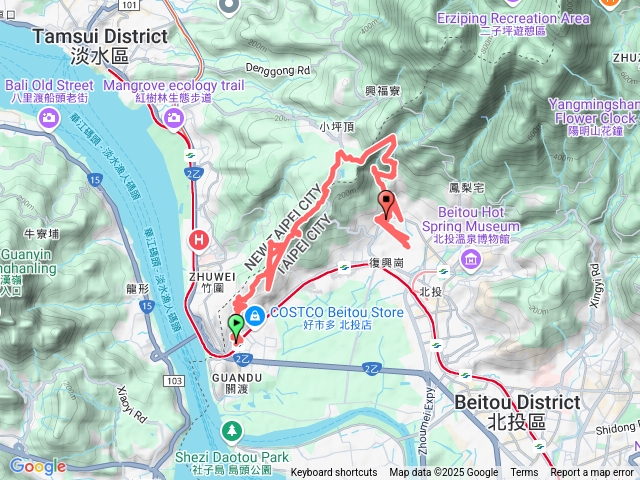 關渡捷運站北藝大忠義山貴子坑親子步道貴子坑生態園區北投三層崎公園預覽圖