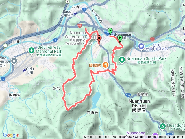 暖暖火車站／暖壽山／外西勢坑山／三疊山南峰／三疊山／八堵山／暖暖火車站20250925