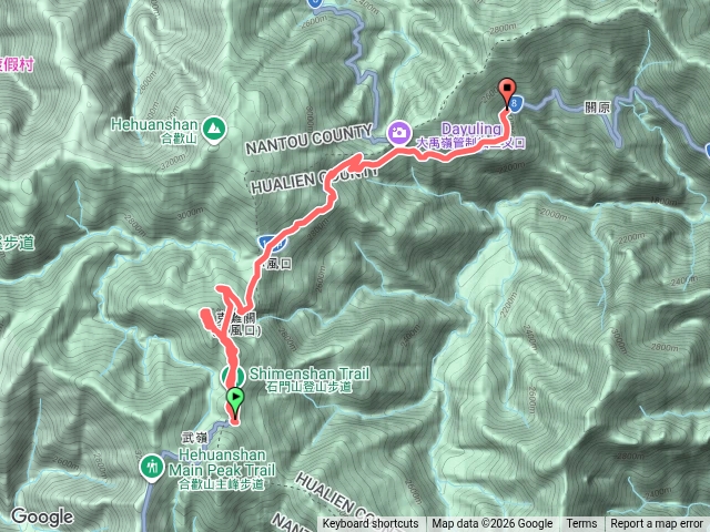 合歡尖山-石門山-哈哈山-石門山北峰-南哈哈山 (App忘記關,實際里程4.2K)預覽圖