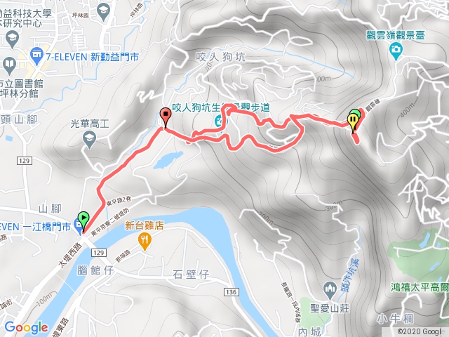 三汀山(小百岳#43)【東平路2巷→咬人狗坑登山步道→三汀山&埤頭山→好漢坡→咬人狗坑登山步道】