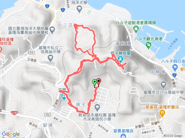 教忠公園→槓子寮砲臺→龍崗步道→槓子寮山