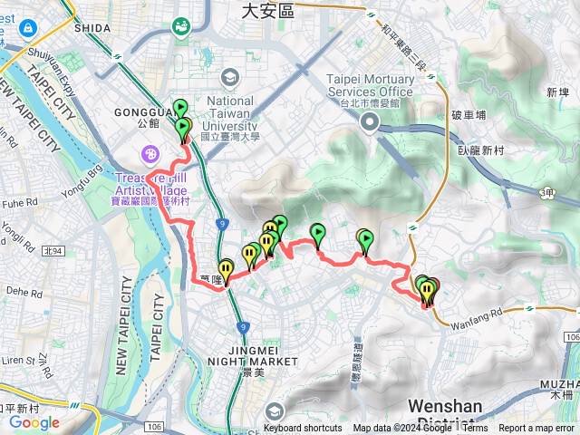 全國登山路北部場健走藍線預覽圖