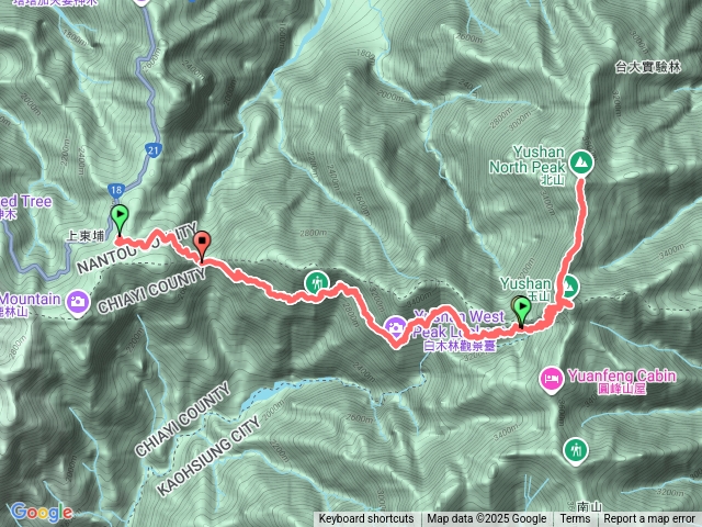 排雲登山服務中心-玉山登山口-排雲山莊-玉山北峰-玉山主峰-排雲山莊-玉山登山口