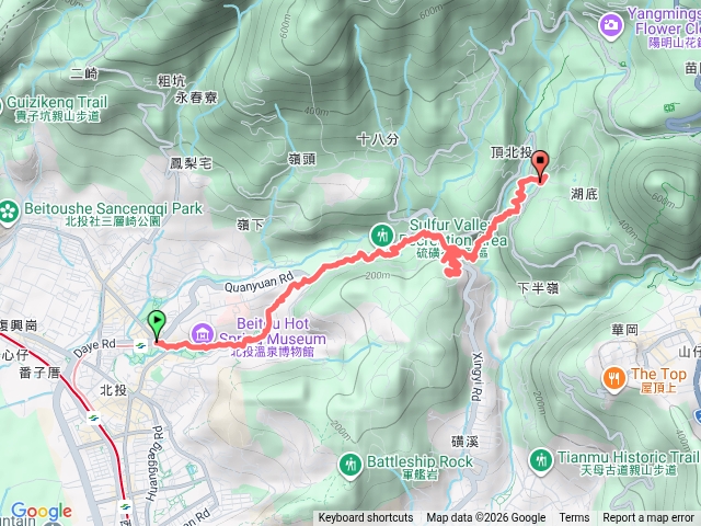 新北投捷運站＞地熱谷＞硫磺谷＞龍鳳谷＞紗帽橋（陽明山尋印者）預覽圖