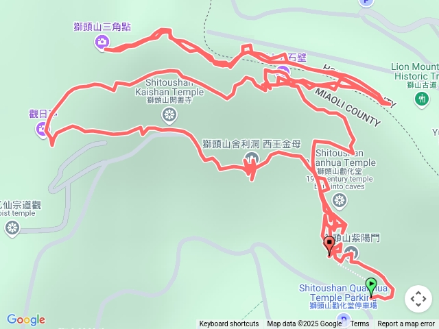 勸化堂停車場-獅頭山三角點P字型