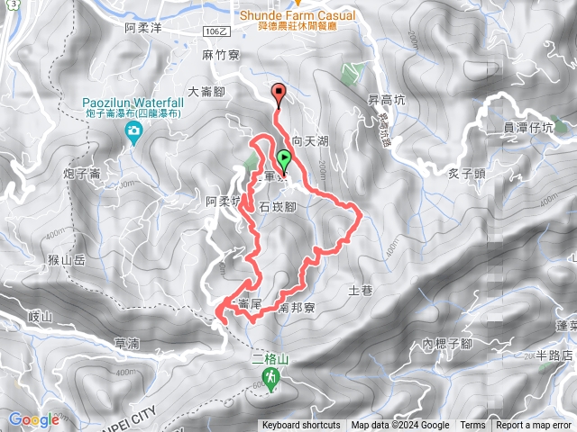 尾寮古道、南邦寮古道、阿柔洋山、向天湖古道O形