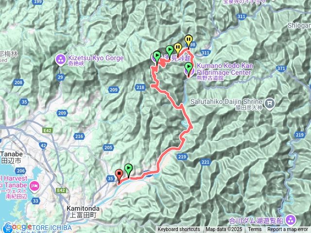 熊野古道館-鍛冶屋川口-潮見垰-清姬的墓-北郡越-稻葉根王子