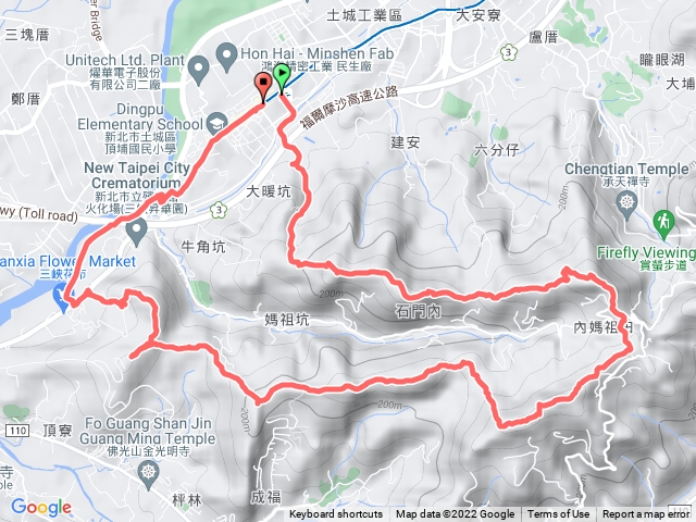 土城 大暖尖山-火焰山-石門內尖山-十八羅漢岩-成福山-長壽山(2022-11-20)