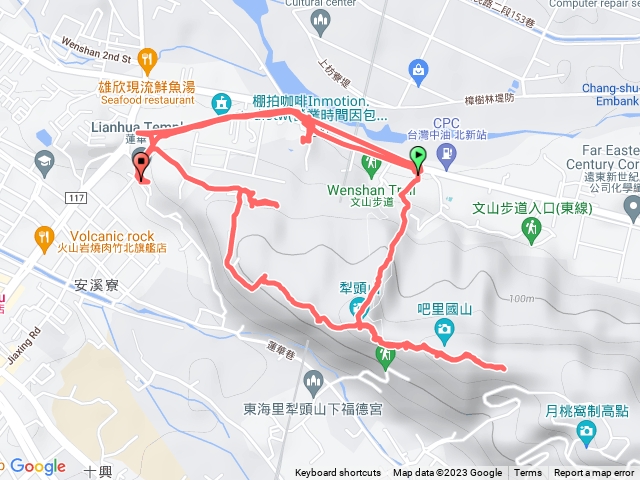 🔺新竹/新埔/文山步道➡️犁頭山➡️吧哩國山➡️蓮華寺➡️文山：鳳山溪杭標