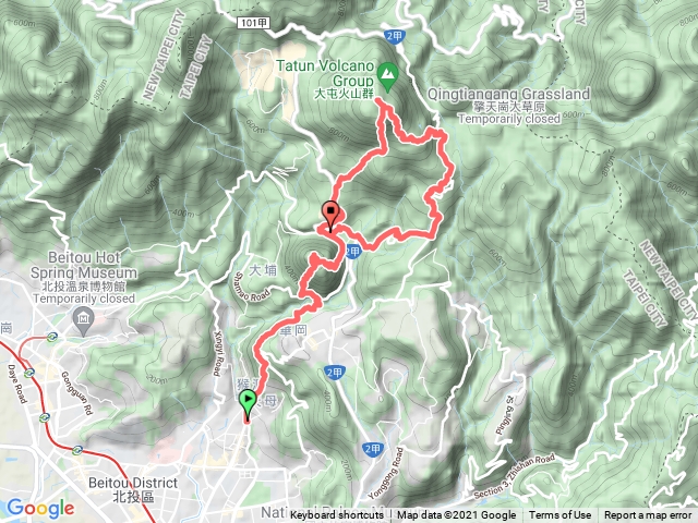 2021-06-19 天母水管路-紗帽山-七星山-冷水坑-中山樓