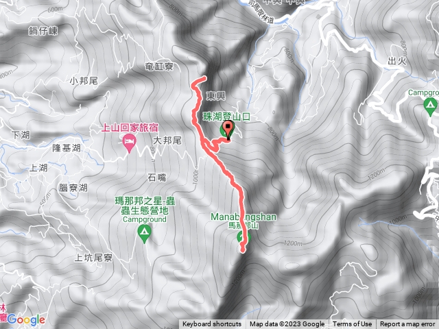 馬那邦山（珠湖停車場起登-回程經 細道邦山）