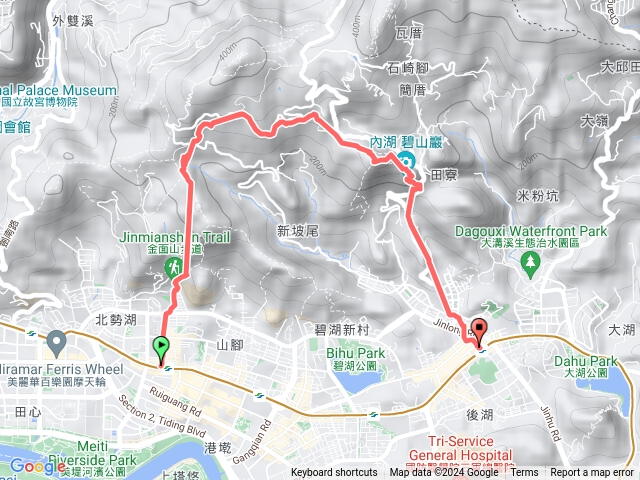 西湖站-金面山-金龍產業道路-碧山巖-內湖站