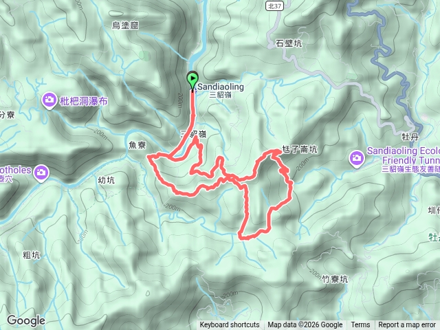 2026 08 31 三貂嶺車站~頂坑山稜線路~雙溪口~大煙囪~頂坑山~三貂嶺車站O型