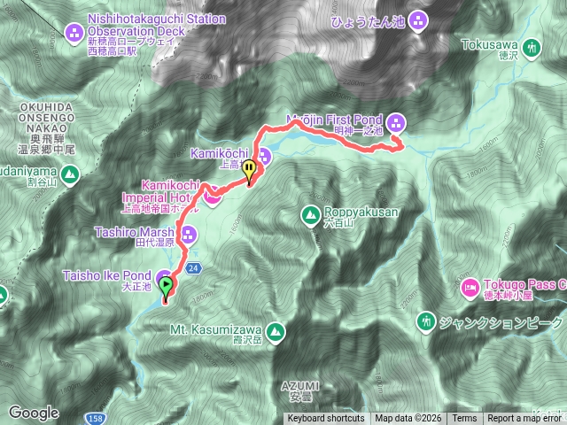 上高地大正池到神明池