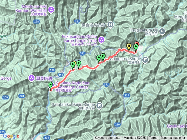 熊野古道中邊路滝尻王子近露王子