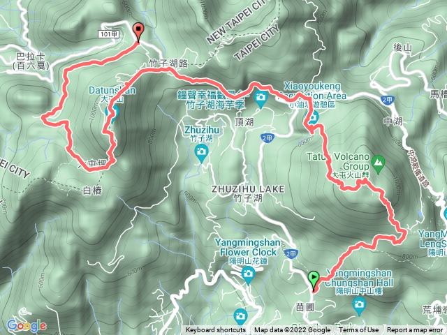 2022-06-13 陽明山七大連走─苗圃→七星公園→七星東峰→七星主峰→小油坑→小油坑山→大屯山→二子坪公園→二子坪遊客服務站