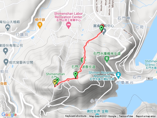 石門山北登山口至三角點後折返