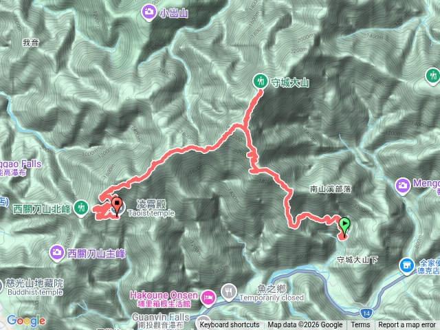 守關山南峰-守城大山-關刀山人字形縱走預覽圖