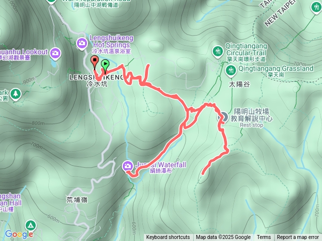 冷水坑-絹絲瀑布-擎天崗，竹篙山-冷水坃
