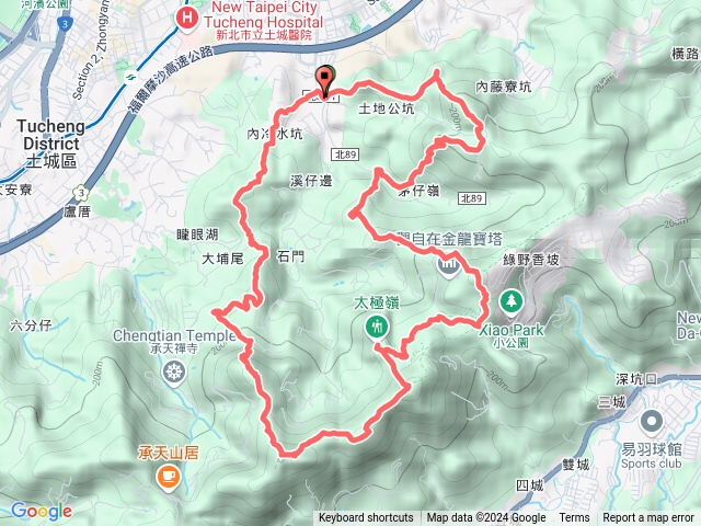 土城14連峰內冷水坑山青龍嶺清水大尖山二尖山茅仔嶺十八份山文筆山將軍嶺太極嶺五城山天上山南天母山清水預覽圖