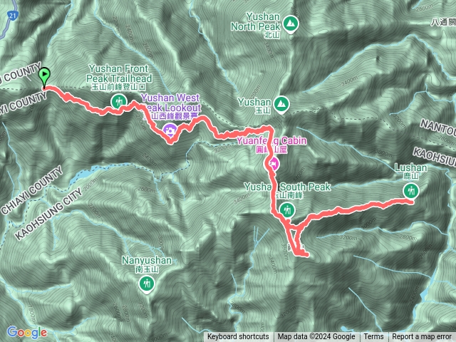 玉山南峰、東小南山、鹿山