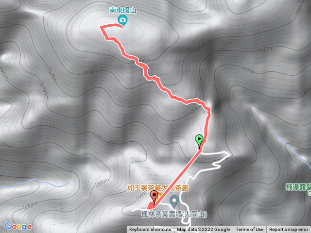 2022-12-27 埔里六秀南東眼山─紅色鐵皮屋旁茶園登山口→孔雀開屏樹頭→四叉路口→南東眼山→車程順撿南東眼山南峰