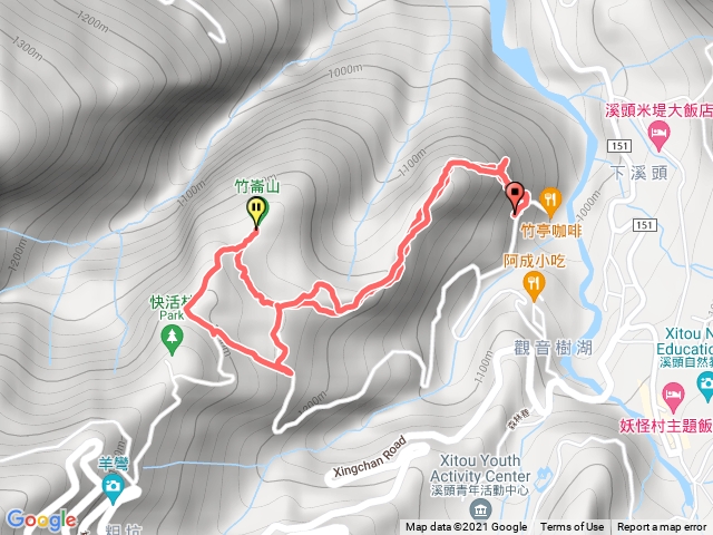 溪頭山與竹崙山