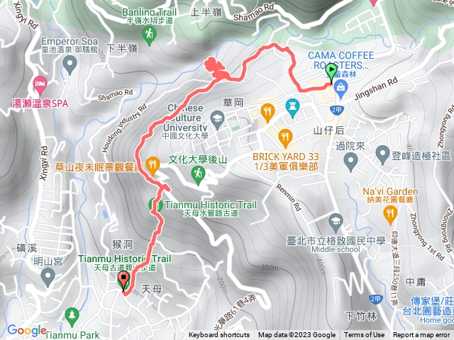 文化大學天母水管路古道