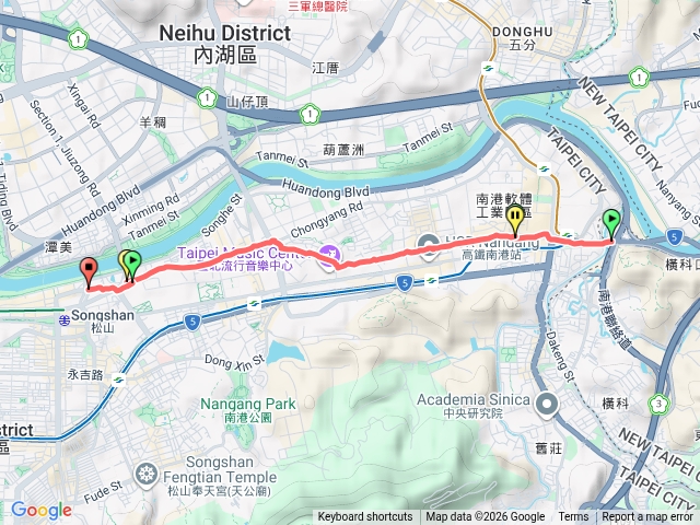 南港路一段(大同路一段)到三段(八德路四段)