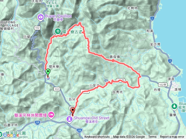 牡丹火車站到雙溪火車站預覽圖
