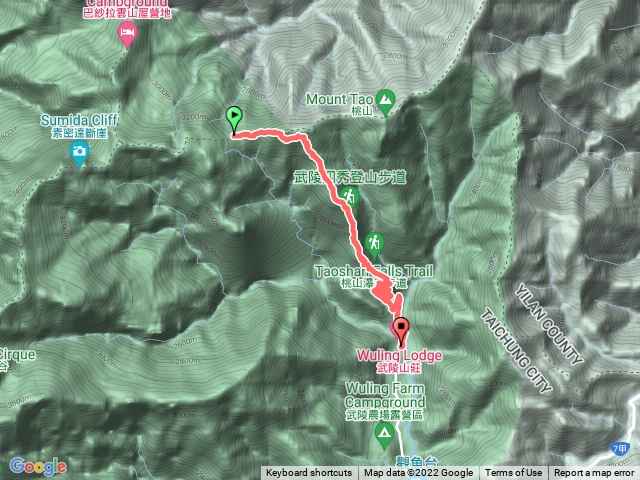 新達山屋～武陵吊橋