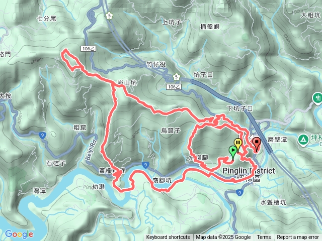 20251108坪林：烏窟子山-獵狸尖（樹梅嶺山）-翡翠之眼-黃櫸皮寮山-北勢溪賞魚步道-水柳腳步道O行預覽圖