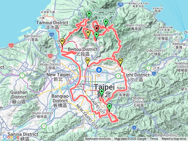 2026臺北大縱走併陽明山尋印者全軌跡預覽圖