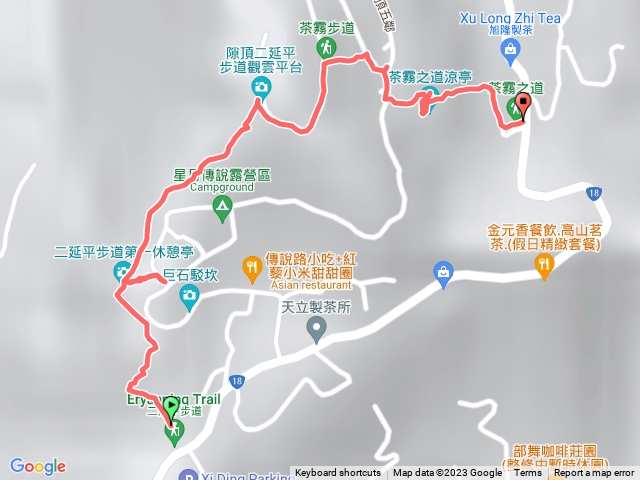 二延平往隙頂（平常沒運動的慢走）