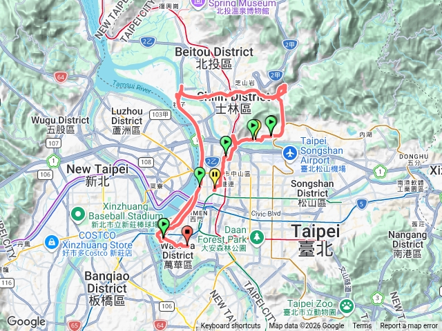 華江-故宮-大直-寧夏夜市-華江