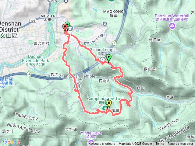 指南宮千階步道，櫻花；貓空健康步道，魯冰花；政大後山