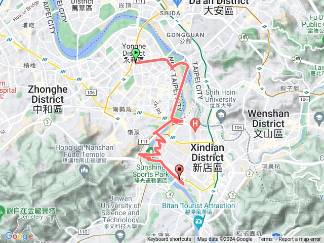 永和到小碧潭捷運徒步