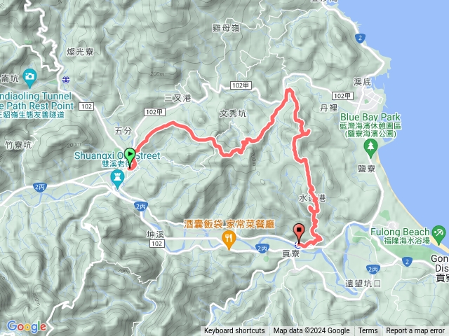 20240530 雙溪車站 西九份坑山 九份坑山 丹裡山 外文秀坑山 水返港山 貢寮山 貢寮車站