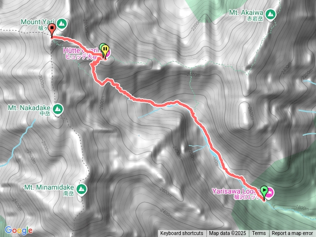 槍澤到槍岳山莊