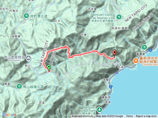 大溪車站-烏山古道東段-大溪川古道-石盤瀑布-內大溪分校未竟