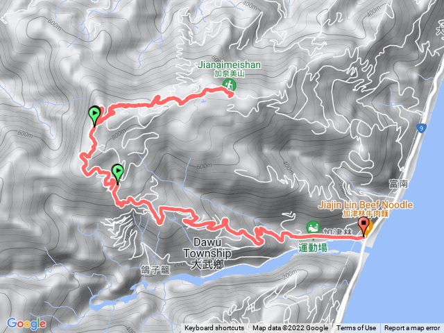 加奈美山(小百岳#95)：加津林進出(中途停車步行, 含下山行車路線)