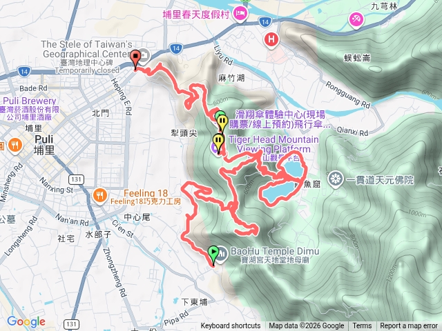 埔里地母廟-鰲頭山-鯉魚潭-虎頭山(2026-5-17)預覽圖