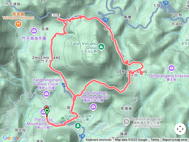 公車總站-竹子湖-小油坑-冷水坑-菁山吊橋-公車總站