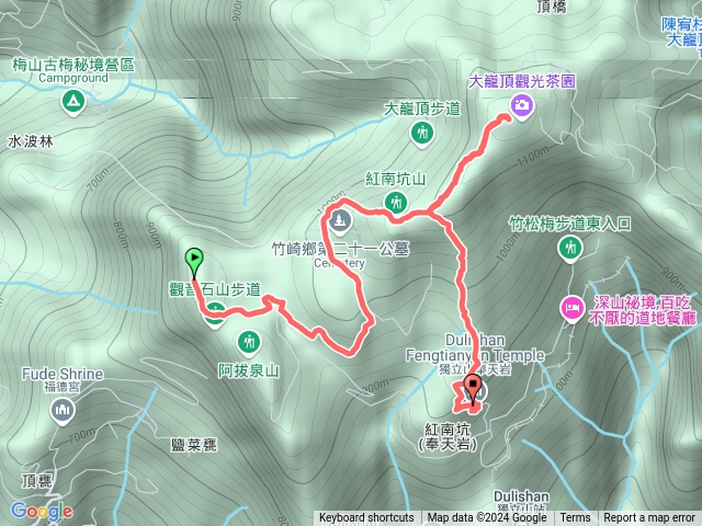 觀音石山三角點走紅南坑山上大籠頂下奉天巖休息預覽圖