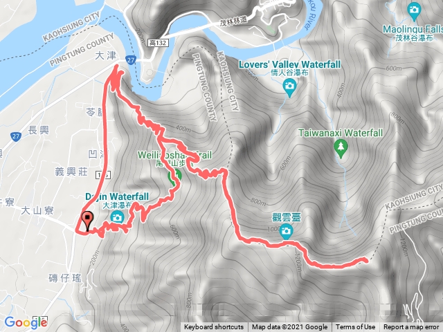 大津瀑布上尾寮山下沿山公路 2021年12月26日