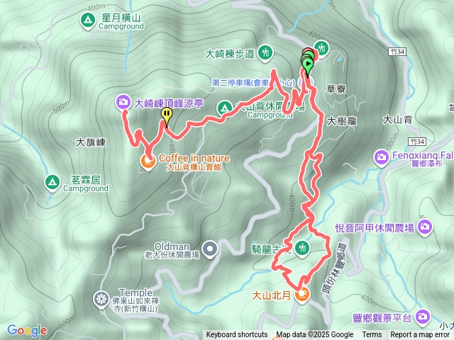 20251227六六登山隊新竹橫山鄉大山背山騎龍古道8字形