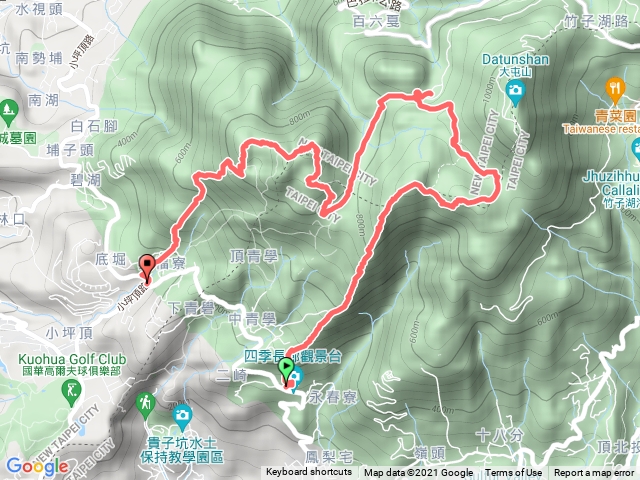 大屯西南峰芒燃山向天池山U形