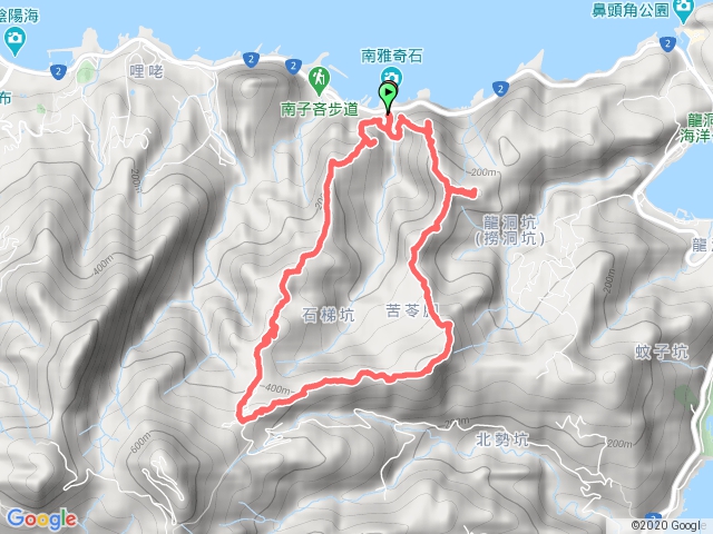 瑞芳濱海公路仁愛橋南雅奇岩~南雅山~苦苓嶺~苦命嶺~石梯坑山～柱狀岩O繞