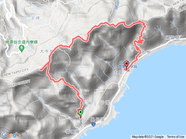 桃源谷石觀音路線→草嶺古道啞口→大里火車站