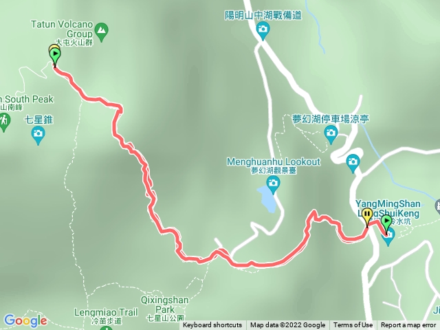 冷水坑←→七星山主東峰